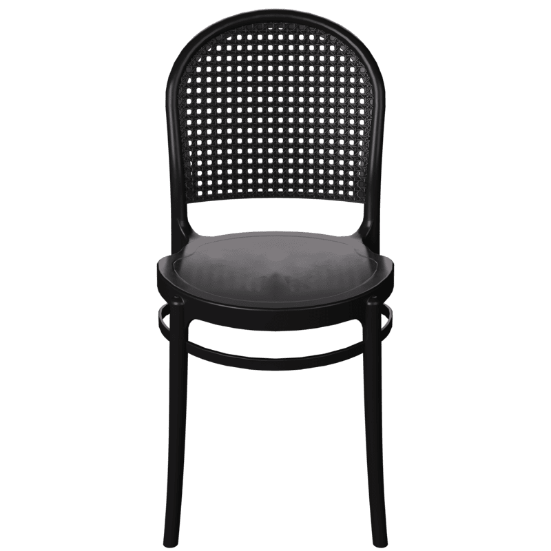 Cadeira de plastico telinha preta